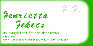 henrietta fekecs business card